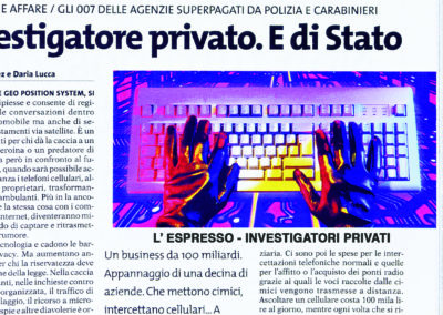 L'ESPRESSO - ROMA - INVESTIGATORI PRIVATI